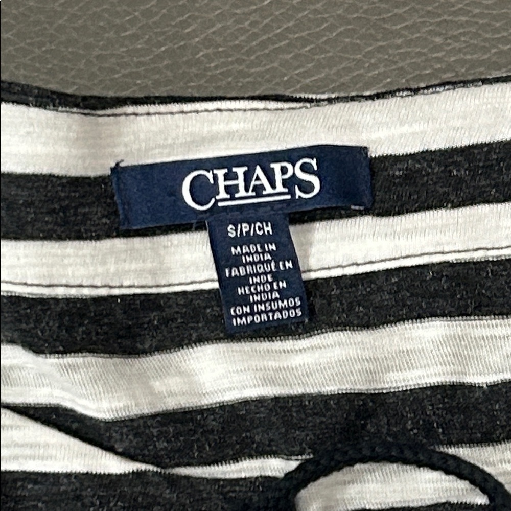 Chaps Black and White Striped Top, size S - Picture 2 of 5